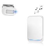 Aktivstar Sensor de Movimiento con Sonido Alarma para entradas/Sensor de Movimiento para Casa y Comercios,Timbre Inalámbrico para Puerta,Alarma de Seguridad,Detector de Presencia Portátil,（Blanco）