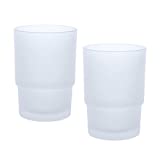 Topsky 2 vasos de cristal para cepillos de dientes, juego de vasos para cepillos de dientes, repuesto para montaje en pared, soporte para cepillo de dientes, accesorios de baño (mate)