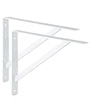 ALPENSTAHL ATHENA Consola de metal para cargas pesadas, soporte de pared para cargas pesadas de 300 kg, profundidad: 500 mm, soporte de estante blanco, 2 unidades