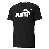 PUMA Ess Logo Tee, Camiseta de Deporte Hombre, Puma Black, L