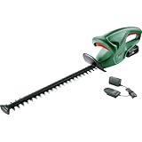 Bosch Cortasetos a batería Bosch EasyHedgeCut 18-45 (1 batería 2.0 Ah, sistema de 18 voltios, longitud de la cuchilla 45 cm, en caja) Nuevo Diseño, Classic Green