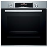 Bosch - Horno multifunción, Asistente de limpieza, Recetas pre-programadas, ClipRails, Acero inoxidable, HBA5360S0