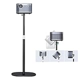 POLESTO Soporte de Proyector de Metal, Altura Ajustable 50-125cm con Rotación de Ángulo de 360°, Ahorro de Espacio, Soporta hasta 5 kg, Compatible con Proyectores, Cámaras, Videocámaras y Más