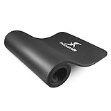 ProsourceFit ps-2004-mat-black-ffp Esterilla Extra Gruesa para Yoga y Pilates de 1,27 cm, Unisex Adulto, Black, 1/2"