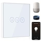 BSEED Interruptor de Atenuador Inteligente Blanco,WIFI Interruptor regulador de luz compatible con Amazon Alexa y Google Home,Control de APP y Función de Temporizador,Interruptor de luz inteligente