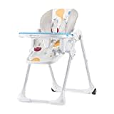 Kinderkraft YUMMY Trona Bebé, Sillón Infantil, Silla Infantil, Puericultura, Comidas Bebé, Plegada, Con Bandeja, Reposapiés, Ajustable, Nacimiento, 15kg, Multicolor