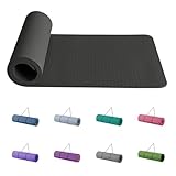 Good Nite Esterilla de yoga para gimnasia, pilates y ejercicio, antideslizante, gruesa, 10 mm, con correa de transporte, TPE, 183 x 61 x1 cm