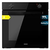 Cecotec Horno Integrable Bolero Hexa C126000 Black A 2800 W, 77 L de capacidad, 4 Funciones, Steam Assist, Steam EasyClean, Cooling Fan, Triple Glass, Clase Energética A, Luz interior