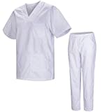 MISEMIYA - Uniforme Sanitario Unisex Uniformes Sanitarios MÉDICOS con Pantalon Blanco 817-8312-BLANCO - XS, Blanco