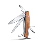 Victorinox Swiss Army Knife Ranger 55, Navaja Suiza, Multiherramienta, 10 funciones, hoja bloqueable, abrelatas, destornillador, Marron