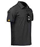 JACKETOWN Polo Manga Corta para Hombre Secado Rápido Transpirable Polo Tenis Polo Verano para Hombre Golf Camisa Deportiva Casual Basic Polo(Gris Oscuro 3XL)