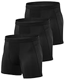 Niksa Bóxer para Hombre(Pack de 3) Calzoncillos Bóxers, Calzoncillos Deportivos para Hombre Ropa Interior Funcional Pantalones Cortos de Ciclismo Shorts de compresión Negro Medium