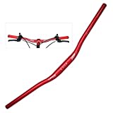 Wake Manillar MTB Aluminio 780mm Guiador Bicicleta Btt Doble Altura Manillares para Bicicleta 31.8mm 22mm Rojo