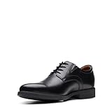 Clarks Whiddon Plain, Zapatos Oxford para Hombre Black Leather, 42 EU