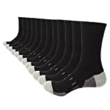 BUDERMMY Calcetines Altos Hombres 39-42 43-46,Calcetines Hombre Altos Deportivos Algodón Transpirable Anti-ampollas Calcetines Running (FR/ES, Números, 43, 46, Regular, Regular, Negro 6 pares)