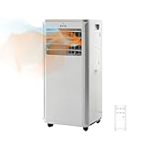 EVVO Aire Acondicionado Portatil Frío y Calor, Clase A, 9.000 BTU, Control Remoto y Temporizador 24h, 4 en 1, Deshumidificador, Ventilación, Hasta 20 m2. (Modelo: CLIMA P9 Frio y Calor)