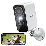 ieGeek 2K Camara Vigilancia WiFi Exterior/Interior sin Cables, Cámara de Vigilancia Exterior con Batería Recargable, 10M Visión Nocturna Colorida, Detección de Movimiento PIR, Audio de 2 Vias