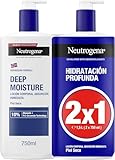 Neutrogena Fórmula Noruega Hidratación Profunda Loción de Absorción Inmediata (Pack de 2 X 750 ml), crema hidratante corporal con tecnología Pro-Ceramida y Glicerina para piel seca