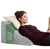 Almohada de Lectura, cojin de Lectura, Almohada de Cuña de Espuma Viscoelástica Apoyo de Espalda, Almohadas Antireflujo Ergonómicas, cojín con Forma de cuña para Cama y sofá para dormir elevado, wedge