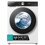 Hisense WD5S1245BW - Lavadora Secadora 2 en 1 con Vapor, Conctividad Wifi, Carga Frontal 12 Kg Lavado, 8 Kg de Secado, 1400 rpm, Motor Eficiente Inverter, Sistema Antibalanceo, Puerta XL