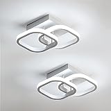 Comely 2 Paquetes LED de Techo Modernas, 24W 2700LM Pequeña Lámpara de Techo LED Cuadrada, Blanco Frío 6500K, Accesorios de Iluminación Interior para Dormitorio, Pasillo, Balcón, Escalera, Entrada