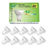 GY 4.9W Bombilla GU10 LED 6500K Blanco Frío 790LM (Equivalente a 80W), No Regulable, 120 Grados Ángulo de haz - Bombilla Bajo Consumo Clase B, No Parpadean Bombillas LED GU10 Pack de 10