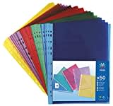 Viquel 208254 - Pack de 50 fundas perforada, de polipropileno, A4, multicolor