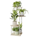 Bamworld Soporte para Plantas de Interior de Metal, Soportes Blanco para Plantas Múltiples Plantas Pequeñas(4 Niveles)