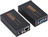 JEANS DREAM - Extensor VGA a RJ45, 2 Unidades, 100 m, Amplificador, Divisor de vídeo, Receptor transmisor, Cable Ethernet con Soporte de Audio Mittente Receptor DVR HD 3D