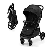 Kinderkraft RINE Silla de Paseo, Carrito bebé, cochecito bebé, Suspensión, Impermeable con UPF 50+, Plegable, Fácil de Plegar, Negro