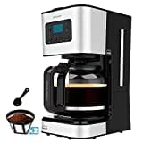 Cecotec Cafetera de Goteo Programable Coffee 66 Smart Plus. 950W, Capacidad 12 Cafés, Tecnología ExtemAroma y Función AutoClean, Acabados en Acero Inox, Pantalla LCD, 1,5 L