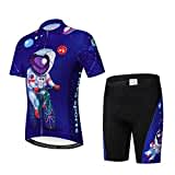 Conjunto de Pantalones Cortos de Jersey de Ciclismo para niños Traje Superior de Bicicleta para niños Camisa MTB de Bicicleta Ropa de Carretera de montaña Gris M