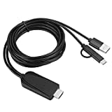 Miraplug para Cable USB C a Hdmi para TV y Celular B Mira Plug Connect Teléfono Proyector 2 en 1 Tipo C/Micro Adaptador Sn Mirroring, Grapadoras y Punzones 1080P HD USB C Cable