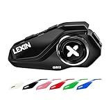 LEXIN G2P Intercomunicador Casco Moto Bluetooth de 6 Vías para Motocicleta, Sistema de Comunicación d con 6 Cubiertas Reemplazables, Auriculares Manos Libres para Motocicleta/ATV/Bicicleta