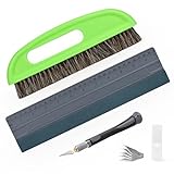 EHDIS Kit de Herramientas para Papel Pintado - 4 piezas - con Espátula con Fieltro(30cm) y Bisturi con 5 cuchillas, Cepillos, para Todo Tipo de Papel Pintado, VInilo de Coche, Película para Ventanas