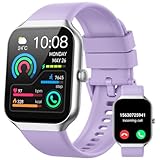 Reloj Inteligente Hombre Mujer, 1.96" Smartwatch con Llamada Bluetooth, Pulsómetro/Monitor de Sueño/Podómetro, SpO2, 113+ Modos Deportivos, Pulsera Actividad Impermeable IP68 para Android iOS Púrpura