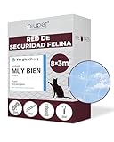 PiuPet® Red para Gatos I 8x3m I Transparente I para Balcón y Ventana I Incluye Set de fijación I Red para Gatos terraza I Red para Gatos Balcon | Protector Ventana Gatos | Red Proteccion Gatos