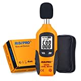 Medidor de nivel de sonido, risepro® Digital Medidor de decibelios ruido de audio dispositivo de medida doble rangos probador 40dba-130dba HT-80 A