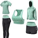 JULY'S SONG Conjunto Deportivo y yoga para Mujer - 5 Piezas para Fitness y Deporte - Chándales de ejercicio - Ropa de Correr y Gimnasio