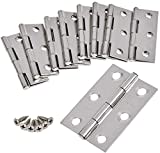 FOROREH 20 pcs bisagras de acero inoxidable, Conectores de bisagras 44x32 mm, Acero inoxidable bisagra silenciosa con 6 agujeros, Bisagras de puerta con rodamiento + 120 tornillos, Bisagras plegable