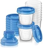 Philips Avent - Set de recipientes para leche materna (10 recipientes + 10 tapas + 2 adaptadores)