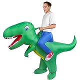 AOOWU Disfraz Dinosaurio Adulto Hinchable, Disfraz Hinchable Adulto con Sistema Inflable, Disfraz Inflable Adulto, Disfraz Halloween Hombre y Mujer para Cosplay Cumpleaños Navidad Carnaval Fiesta