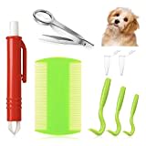 Bseical Pinzas Garrapatas Perros,8 Piezas Garrapatas Herramienta,Instrumentos Antigarrapatas para Perros,Herramienta para Quitar Garrapatas,Removedor De Garrapatas para Perros,Gatos,Mascotas