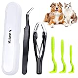 5pcs Juego de Pinzas para garrapatas para Perros y Gatos, Tick Remover Tweezer Instrumentos Antigarrapatas con Caja