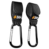 Baby Uma Ganchos Carro Bebé (Pack de 2) - Accesorios Bebé, Gancho Carro Bebé Hasta 5 kg, Ganador doble platino 2022, Ajuste Universal, Antideslizante, Ligero y Duradero, Accesorios Carrito Bebé (Noir)