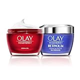 Olay Regenerist Crema Facial De Día y Olay Retinol 24 Crema Hidratante De Noche Con Retinol, Pack x 2 Uds, 24H De Hidratación, 100 ml