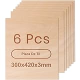 ROWOOD Hojas de Contrachapado de Tilo 6PCS 420x300x3mm Tablero de Contrachapado A3 para Grabado y Corte por Láser Pintura Artesanía en Madera