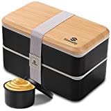 Fiambrera Bento Lunch Box,1400ml Fiambrera Para Adultos,Lonchera Japonés,Lunch Box Sin BPA Hermetica fugas,Recipiente para alimentos con compartimentos y juego de cubiertos,Microondas y Lavavajillas