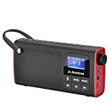 Avantree SP850-3 en 1 FM Radio Portatil Pequeña con Altavoz Bluetooth y Reproductor de Tarjeta SD MP3, Auto-búsqueda y Memorización, Pantalla LED, Batería Recargable Transistores Radio