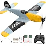 DEERC Avión RC de 3 Canales BF-109 RC Fighter Toy, 2,4 GHz, estabilizador giroscópico de 6 Ejes, Planeador RTF con 2 baterías, Adecuado para Adultos, niños, Principiantes para Volar…